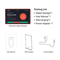 Écran tactile interactif numérique de 21,5 pouces avec barre lumineuse LED, montage mural, tablette Android, PoE, affichage numérique, publicité numérique pour centre commercial