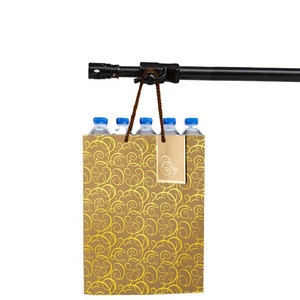 High-end Recycled <b>Materials</b> Fashion Custom Design Printed Wine Paper Bag with Handle Matt Lamination Gift <b>Packaging</b> - Product Image 5