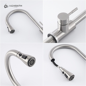 Robinet de <span class=keywords><strong>cuisine</strong></span> en acier inoxydable 304, mitigeur de <span class=keywords><strong>cuisine</strong></span> moderne avec douchette extractible, robinet de <span class=keywords><strong>cuisine</strong></span> - Product Image 6