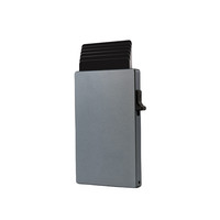 PENJUALAN TERLARIS Terbaru Dompet Kartu Kredit Mewah Berbahan Aluminium Alloy dengan Kancing RFID dan Tombol Tekan Samping untuk Pria Wanita