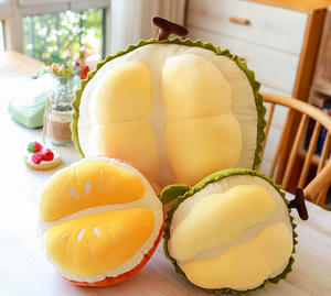 Venta al por mayor personalizado OEM creativo dibujos animados fruta Durian <span class=keywords><strong>naranja</strong></span> peluche Durian almohada lindos Peluches - Product Image 3