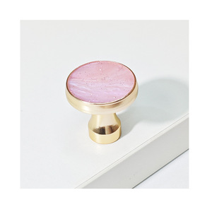Crystal Shell Hardware Single Hole Handle Round Aluminum Alloy Cabinet Drawer Wardrobe <b>Door</b> <b>Knob</b> Contemporary Design - Product Image 4