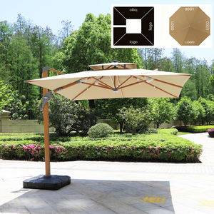 Parasols de patio en bois avec éclairage LED solaire, parasol de plage - Product Image 2