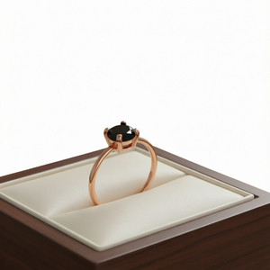 Rose Gold Plated Stainless Steel <b>Ring</b> <b>Black</b> Round Stone Claw Setting <b>Mens</b> <b>Wedding</b> Band Jewelry <b>RING</b> - Product Image 1