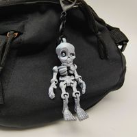 Porte-clés squelette imprimé en 3D, entièrement articulé, avec veilleuse, mini figurine gothique, breloque de sac, promotion Halloween, cadeau, vente en gros