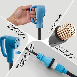 NEMA L5-30P <span class=keywords><strong>Twist</strong></span> Khóa Nam để NEMA TT-30R nữ với xử lý cho máy phát điện để RV Trailer Camper / STW <span class=keywords><strong>3</strong></span> * 10awg màu xanh - Product Image 6