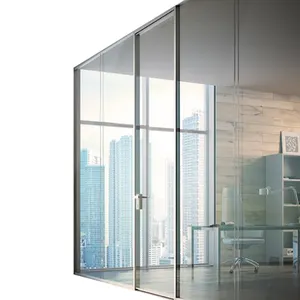 partition Esszimmer Wohnzimmer Suppliers-Boden bis zur Decke mit Aluminium rahmen tür Glas trennwand für Besprechung sraum