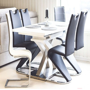 2021 Italian Model Modern MDF <strong>Butterfly</strong> Extension High Gloss Luxury Dining <strong>Table</strong> in Dining Room Furniture - Product Image 5