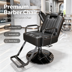 Fauteuil de Barbier Inclinable en Cuir de Haute Qualité, Équipement de Salon pour Hôtels et Salons de Coiffure, Vente en Gros - Product Image 1