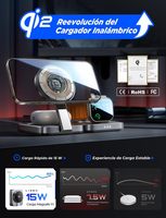 LISEN 2026 Chargeur sans fil portable avec forte aspiration magnétique pour iPhone 17 16 Plus Watch AirPods 3 en 1 Support de charge rapide
