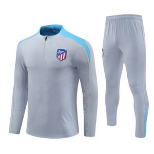 Ensemble d'entraînement de football unisexe pour enfants, motif nom d'équipe, manches longues, demi-zip, polyester, taille élastique, printemps - Product Image 4