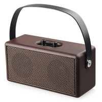 Altavoz inalámbrico BT de diseño Retro, superficie de cuero y mango extraíble, portátil, con batería de 4500 mAh