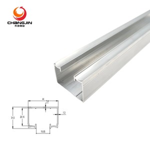 Sistema de pista de rodillo para puerta corredera de garaje, perfiles de extrusión de aluminio OEM, aleación de aluminio 6063, puerta y ventana, color negro - Product Image 3