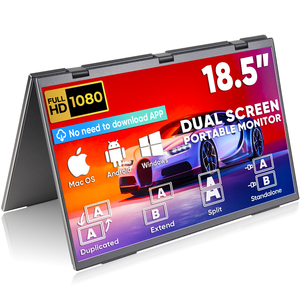 18.5 "FHD 1080P DUAL dual Triple จอภาพแบบพกพา USB-C HD HDR Display พับได้แล็ปท็อปพีซีจอคู่เล่นเกม100% sRGB <span class=keywords><strong>Mac</strong></span> - Product Image 1