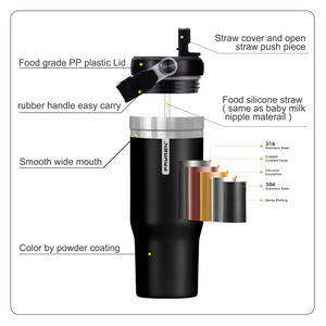 <span class=keywords><strong>Tazas</strong></span> al aire libre Taza termo de acero inoxidable Stan Car Botella de agua fría aislada Vaso de 30oz con vaso con asa Venta al por mayor a granel - Product Image 5