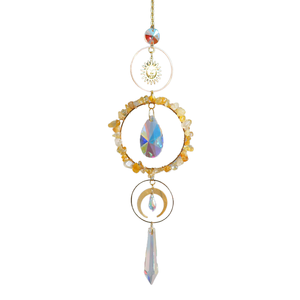 Offre Spéciale : Attrape-soleil en cristal Feng Shui, Décoration en verre teinté, Prisme personnalisé en forme de Soleil et de Lune, Cadeau Fête des Mères - Product Image 2