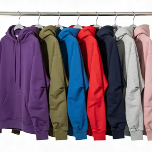 Dropshipping Men's 380g Spring Autumn Hooded Long Sleeve Casual Sweater Solid Color Pocket Woven <b>Thin</b> Style <b>Hoodie</b> Plain Dyed - Product Image 5