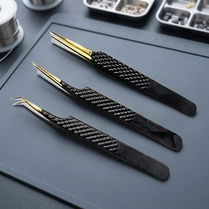 Pince à épiler ASAP écologique et durable en acier inoxydable de 10 mm, à pointe angulaire et lisse, revêtement noir, pour les soins de beauté essentiels et les cils - Product Image 5