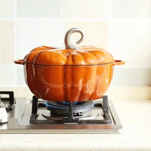 Ensemble de casseroles en <span class=keywords><strong>fonte</strong></span> émaillée Pumpkin, 16 cm, 20 cm, 25 cm, mini cocotte, ensemble de casseroles émaillées, pot à ragoût, pot à soupe - Product Image 2