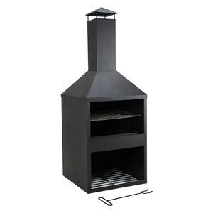 Moderno giardino esterno riscaldamento doppio ponte camino pozzo del fuoco con griglia di cottura giardino barbecue Grill Firepit esterno portatile pozzo del fuoco - Product Image 4