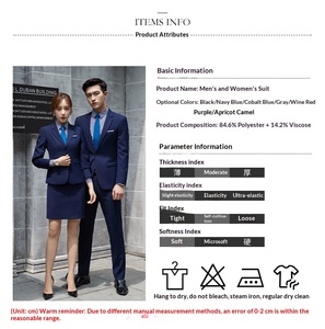 Tenue de Travail Professionnelle Unisexe pour Hôtellerie, Réception et Vente Directe – <span class=keywords><strong>Costume</strong></span> Formel Simple Boutonnage pour Entretien - Product Image 3