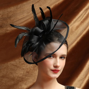 Las más nuevas mujeres chica pinza de pelo horquilla sombrero pluma cóctel boda té fiesta tocados sombrero