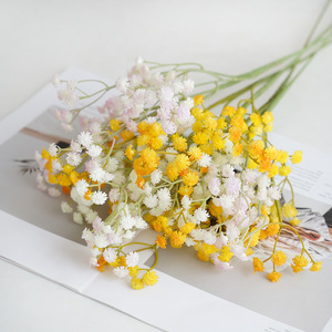 Bouquet de fleurs artificielles Souffle de Bébé, couleurs mélangées, en plastique, pour décoration de mariage et de maison, texture en caoutchouc souple - Product Image 2