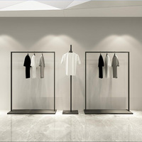 Présentoir de Magasin de Vêtements Simple en Métal Noir, Portant du Sol au Plafond, 99 Étagères pour Vêtements Homme et Femme, Modèle 26528