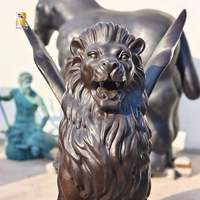 Statue de lion ailé en bronze de grande taille RELONG, sculpture de style antique pour la décoration de parcs, jardins extérieurs