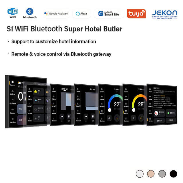 Tuya WiFi Wall Smart Central Control Screen 8686mm 4 Relay 16A 220 240V V0 Fireproof PC Hotel Room Automation Solution