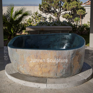 JUNREN Hotel su misura <span class=keywords><strong>in</strong></span> marmo naturale massiccio Freestanding <span class=keywords><strong>vasca</strong></span> <span class=keywords><strong>da</strong></span> bagno <span class=keywords><strong>in</strong></span> <span class=keywords><strong>pietra</strong></span> - Product Image 1