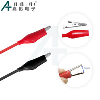 Cable de prueba para multímetro digital JIALUN con conector banana a pinza de cocodrilo, aislamiento de silicona, conductor de cobre de 4 mm y ángulo recto