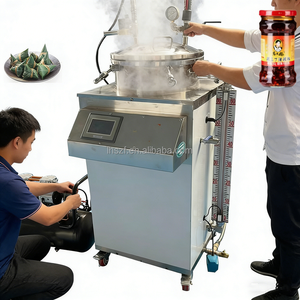 Esterilizador Industrial de Alimentos de 150L |   Autoclave Vertical de Vapor a Presión con Válvula de Escape y Drenaje para Carne y Lácteos - Product Image 1