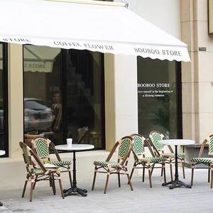 Vente en gros de meubles de chaises d'extérieur empilables en tube d'aluminium PE et rotin ensemble de chaises et de tables imperméables pour café-restaurant et jardin - Product Image 4