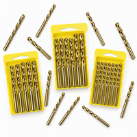 Jeu de forets hélicoïdaux HSS M2 M35 au cobalt pour acier inoxydable, métaux durs, usinage industriel, longueur standard, couleur or métallique