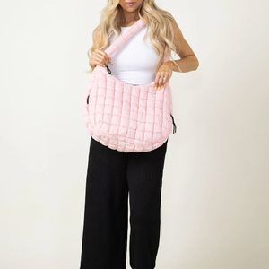 Quilted <strong>Puffer</strong> Tote Bag Oversized Slouchy Hobo Handbag Women Lightweight Padded Shoulder Bag with Wide Strap - Product Image 6