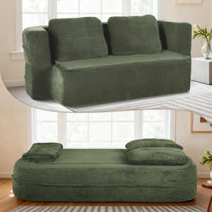 Sofá Cama Convertible Queen de 78 Pulgadas, Modelo Cloud, sin Estructura, con Manta, Tela Scott, Sofá Modular de Dos Plazas, Esponja de Alta Densidad, Sin Necesidad de Ensamblaje - Product Image 1