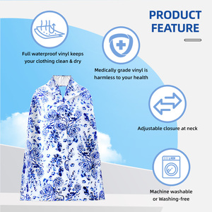 Bavoir de protection lavable et réutilisable pour adultes, durable et tendance, avec boutons-pression, pour femmes âgées, anti-salissures, vente en gros - Product Image 4