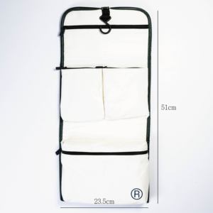 Nouveau sac de rangement cosmétique de voyage soigneusement conçu en polyester trousse de toilette fermeture éclair avec logo personnalisé PU PVC tissu exportation - Product Image 3