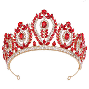 Châu Âu Mỹ Baroque hợp kim vương miện mạ vàng pha lê đám cưới vương miện cho ngày kỷ niệm cuộc thi sắc đẹp cho đám cưới cô dâu - Product Image 1