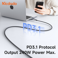 Câble de charge magnétique Mcdodo 2 en 1 USB C vers Mag 3, 140W, 2m, tressé en nylon, pour Apple Macbook Pro Air 2023, chargeur PD Type C 240W