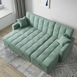 Set Divano Convertibile in Microfibra, Stile Europeo Minimalista, Lusso Leggero, Tecnologia in Velluto Ecologico, <span class=keywords><strong>Grigio</strong></span> <span class=keywords><strong>Moderno</strong></span> per Soggiorno - Product Image 3