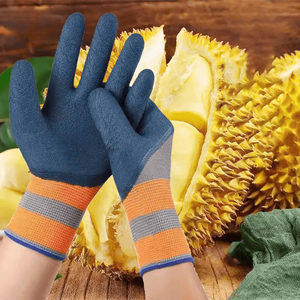 Gants de jardin tricotés respirants Gants de travail de sécurité antidérapants avec paume enduite de caoutchouc coloré pour le jardinage en plein air - Product Image 4