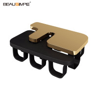 Table basse Efo de luxe léger, design Fusion noir, plateau en marbre, modulaire, décorative, silhouette unique, pièce maîtresse pour salon de villa