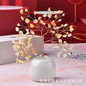 <b>Crystal</b> <b>Tree</b> Ornament Amethyst Rose Quartz Citrine Green Aventurine Round Shape Home Decoration Gift For Graduation - Product Image 5