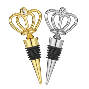 Creative <b>Wine</b> Bottle Stopper Gold And Silver Zinc Alloy Crown Design For Preservation Sealing Parties Weddings - Product Image 1