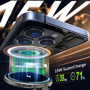 2026 New Magnetic Car Phone Holder Vacuum Adsorption Wireless Charging 15W Any Angle <b>Rotation</b> Strong Zinc Alloy Stand - Product Image 4