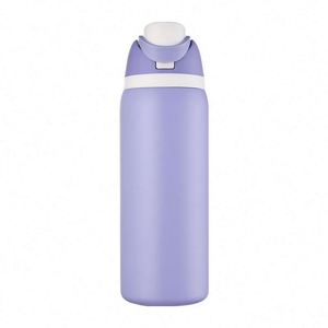 Vente en gros usine – Tasse à fruits portable écologique en acier inoxydable à double paroi de 32 oz avec couvercle rabattable et poignée - Product Image 3
