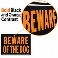 Panneau d'avertissement « Attention, chien » en aluminium noir et orange pour clôture de jardin, portail et signalisation de sécurité pour propriétés privées – Vente en gros