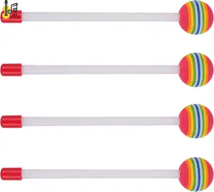 Kunststoff Weich schaum Kopf Regenbogen Kunststoff Trommel stock für Kinder spielen Handtrommel Percussion Sticks Musik instrumente